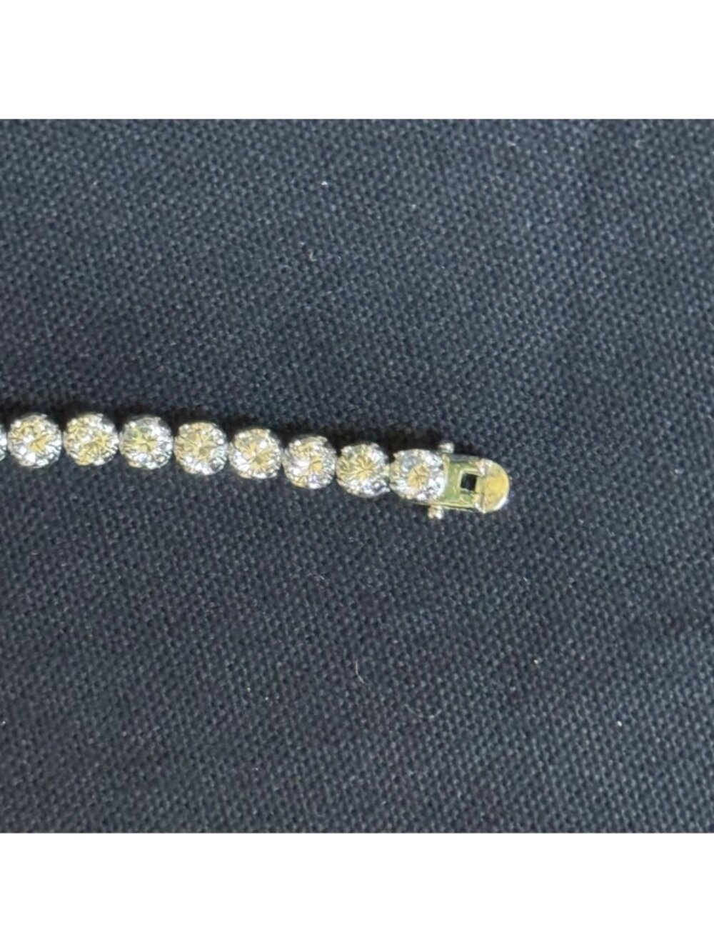 DBJ 925 Sterling Silver Tennis Bracelet w/Round CZ Stones Secure Clasp Vintage - Picture 7 of 10